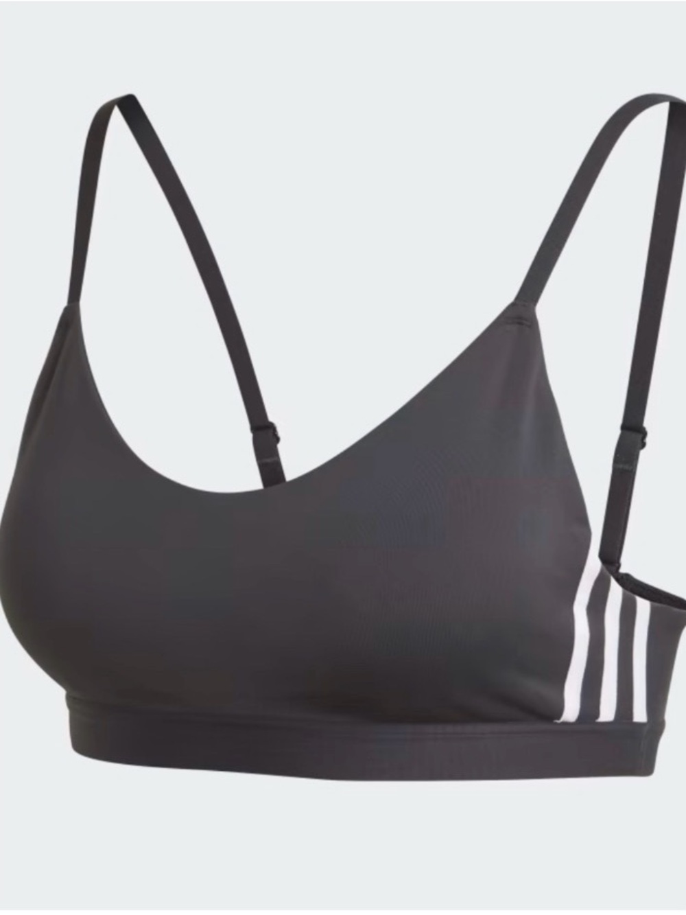 ADIDAS ALL ME Black & White Three-Stripe Light Support Sports Bra Size medium